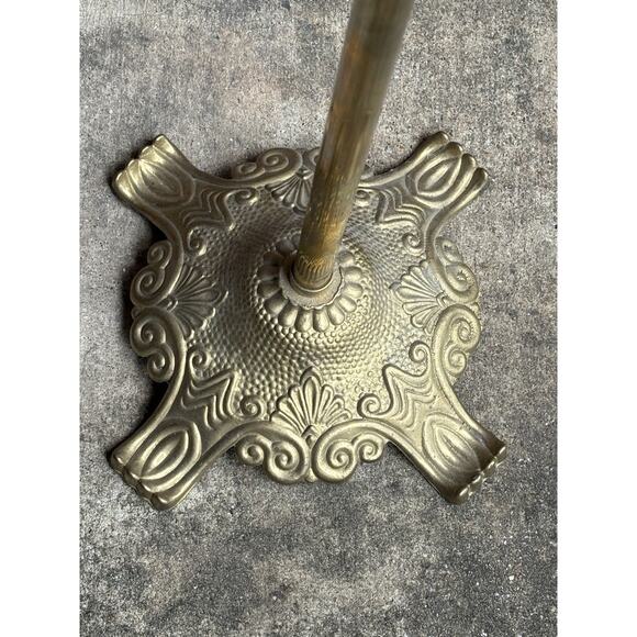 Vintage Brass Metal Lyre Harp Shaped Footed Music Stand Adjusts 36" To 50" Rare - Picture 2 of 8